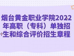 煙臺(tái)黃金職業(yè)學(xué)院2022年高職（專(zhuān)科）單獨(dú)招生和綜合評(píng)價(jià)招生章程