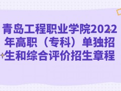 青島工程職業(yè)學(xué)院2022年高職（專(zhuān)科）單獨(dú)招生和綜合評(píng)價(jià)招生章程
