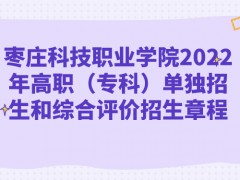 棗莊科技職業(yè)學(xué)院2022年高職（專(zhuān)科）單獨(dú)招生和綜合評(píng)價(jià)招生章程